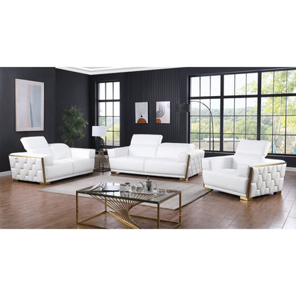 Hexor MI-1245 3-Piece Living Room Set White