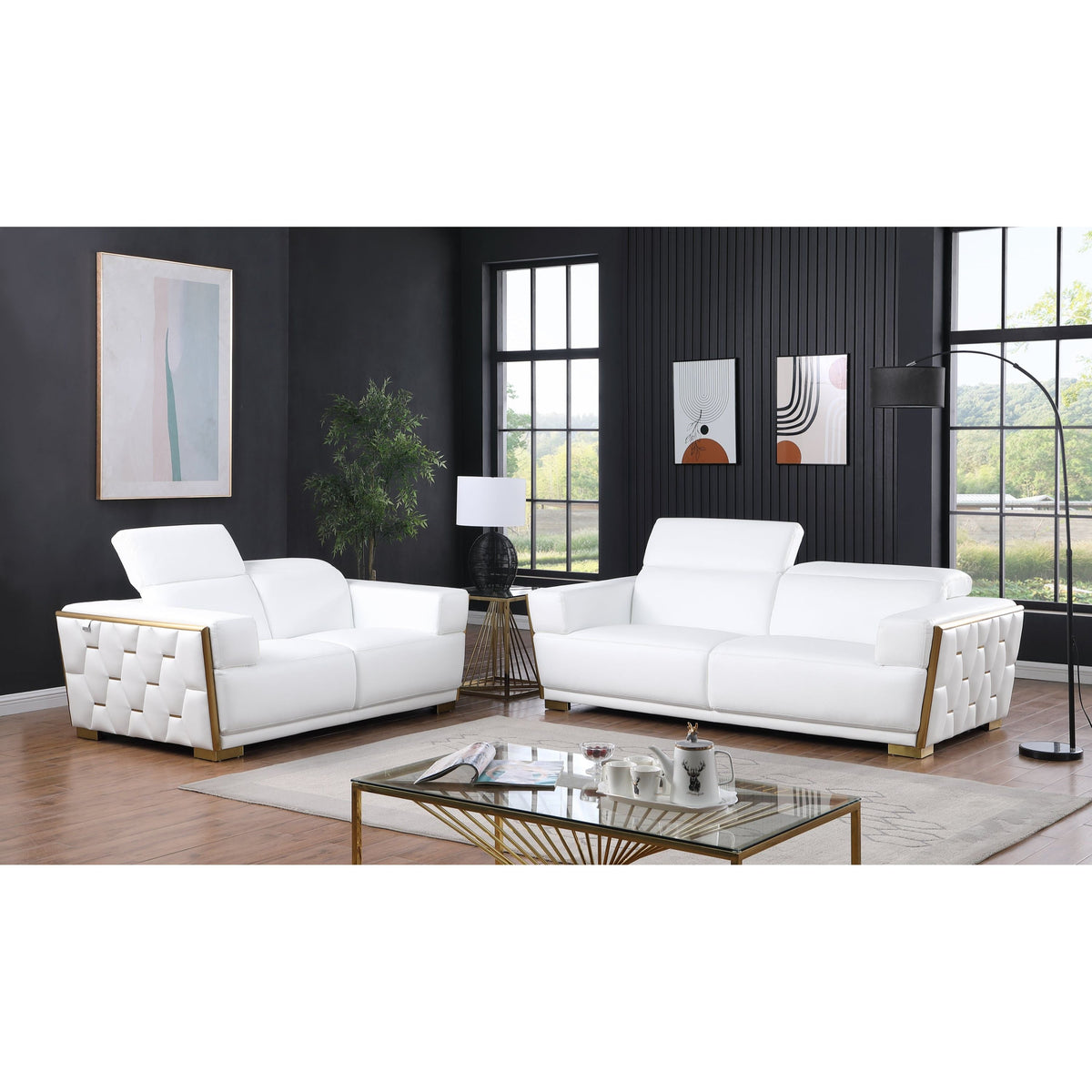 Hexor MI-1245 3-Piece Living Room Set White