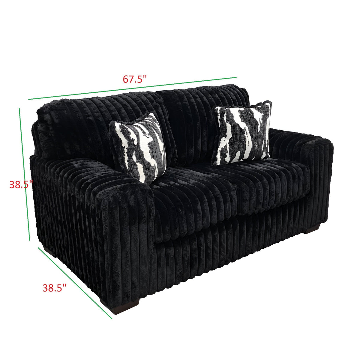 S319 2-Piece Sofa and Loveseat Set Black