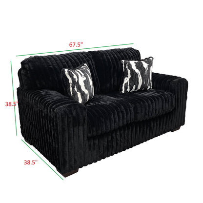 S319 2-Piece Sofa and Loveseat Set Black