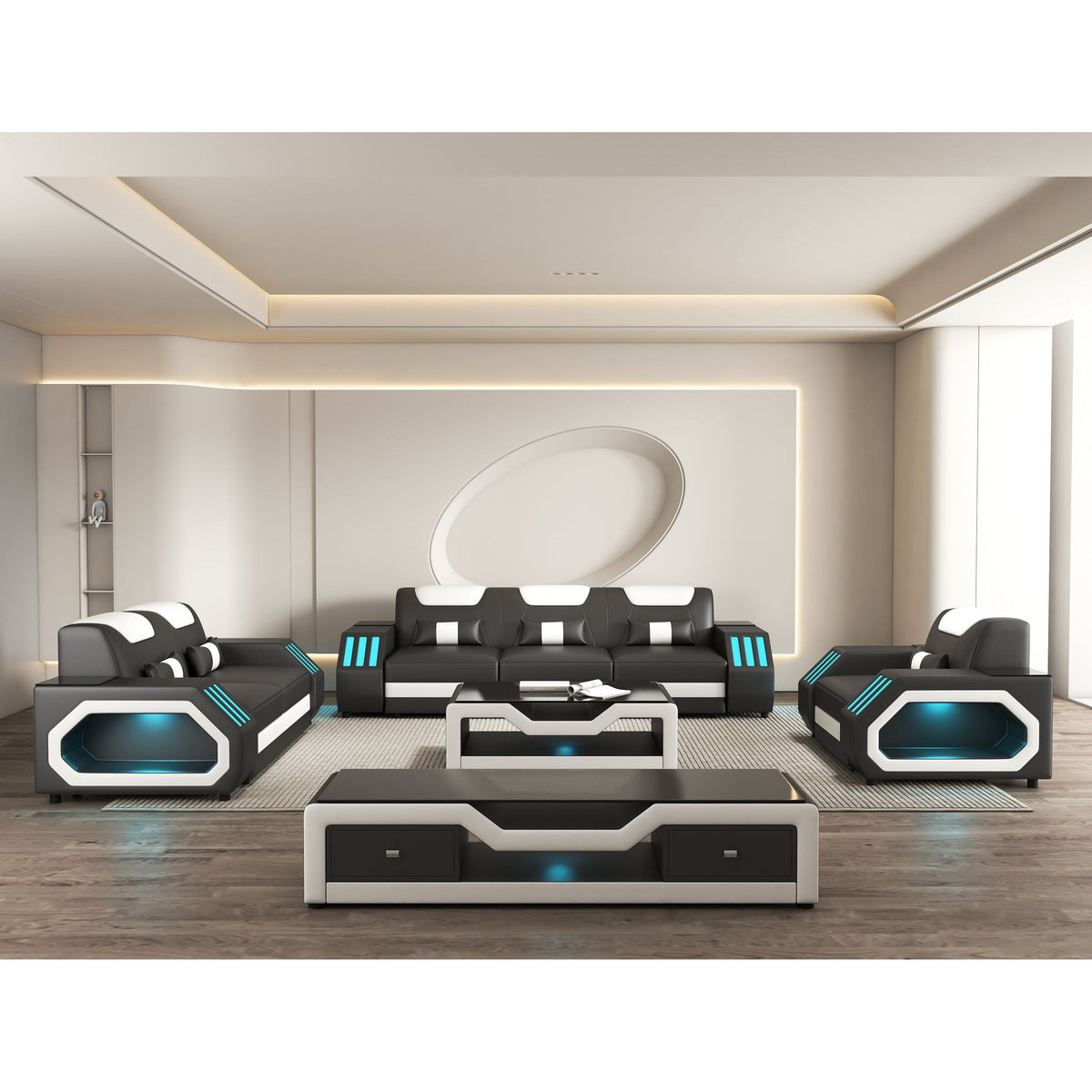 Matrix MI-9916A Living Room Set Black and White