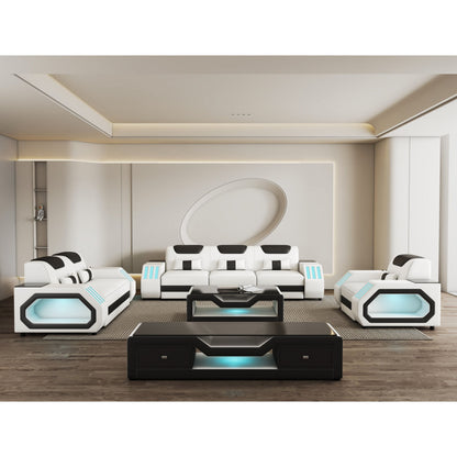 Matrix MI-9916A 3-Piece Living Room Set White and Black
