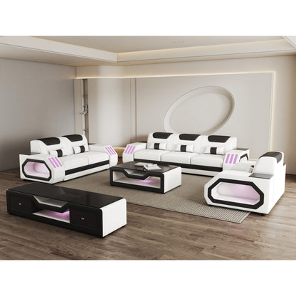 Matrix MI-9916A 3-Piece Living Room Set White and Black
