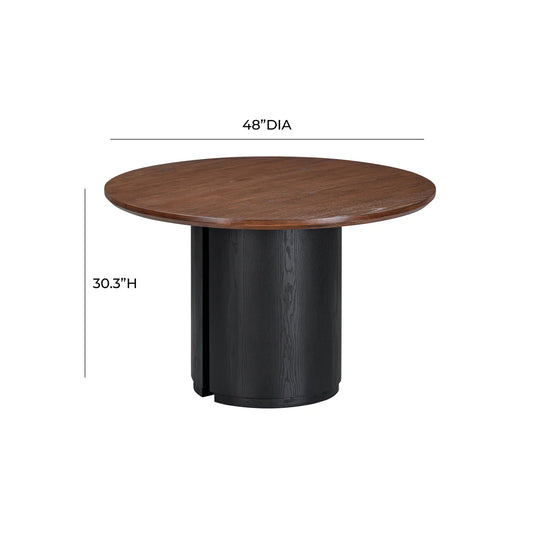 Marlow Wood Round Dining Table (Black)