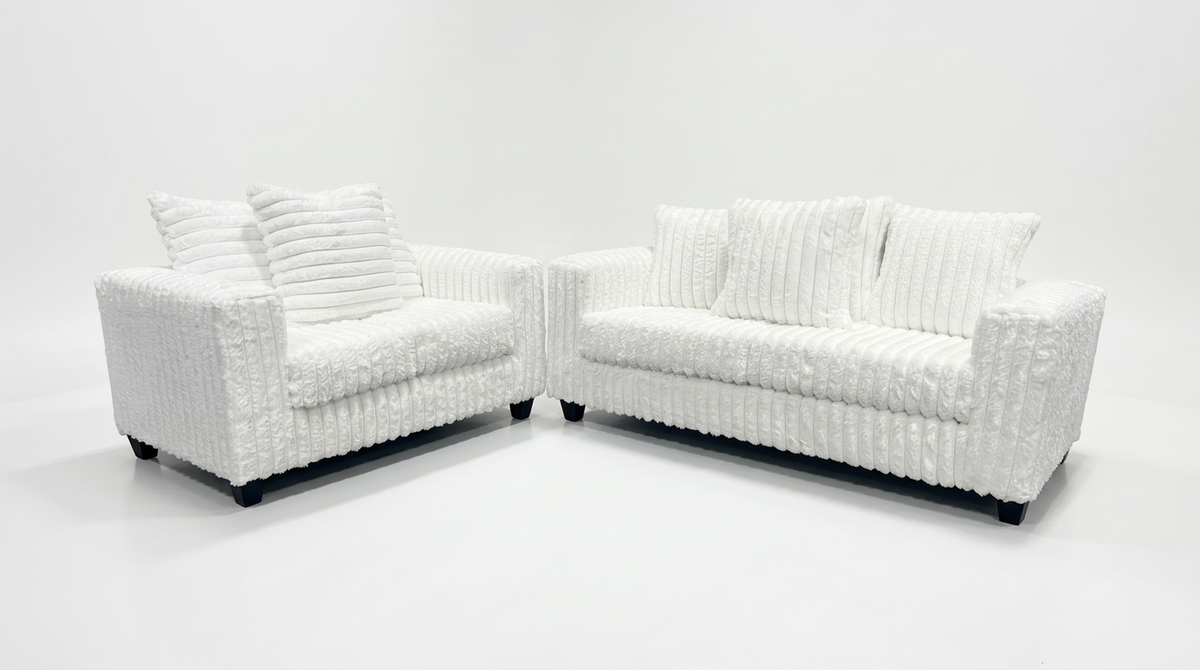 Gia S300 2-Piece Sofa and Loveseat Set Eggshell
