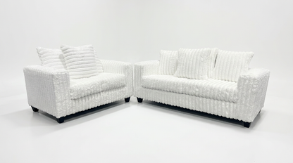 Gia S300 2-Piece Sofa and Loveseat Set Eggshell