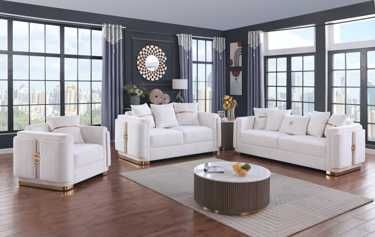 Capri S1001 Living Room Set White