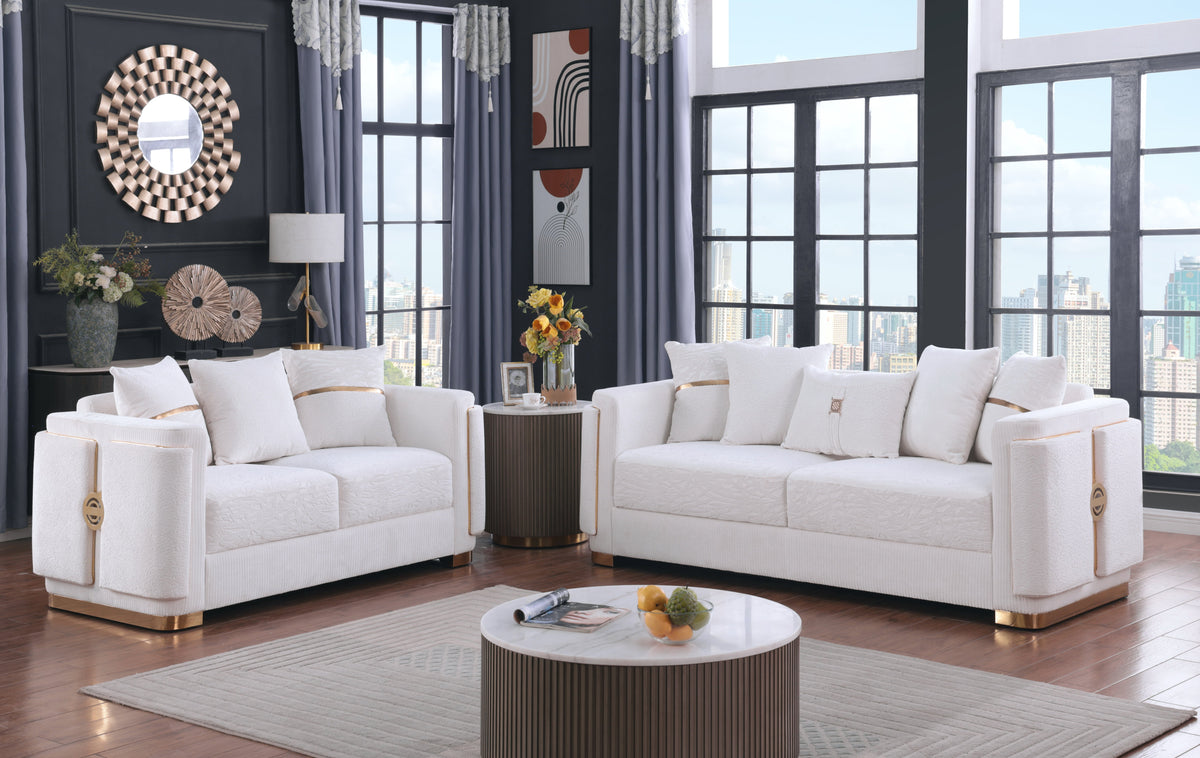 Capri S1001 Living Room Set White
