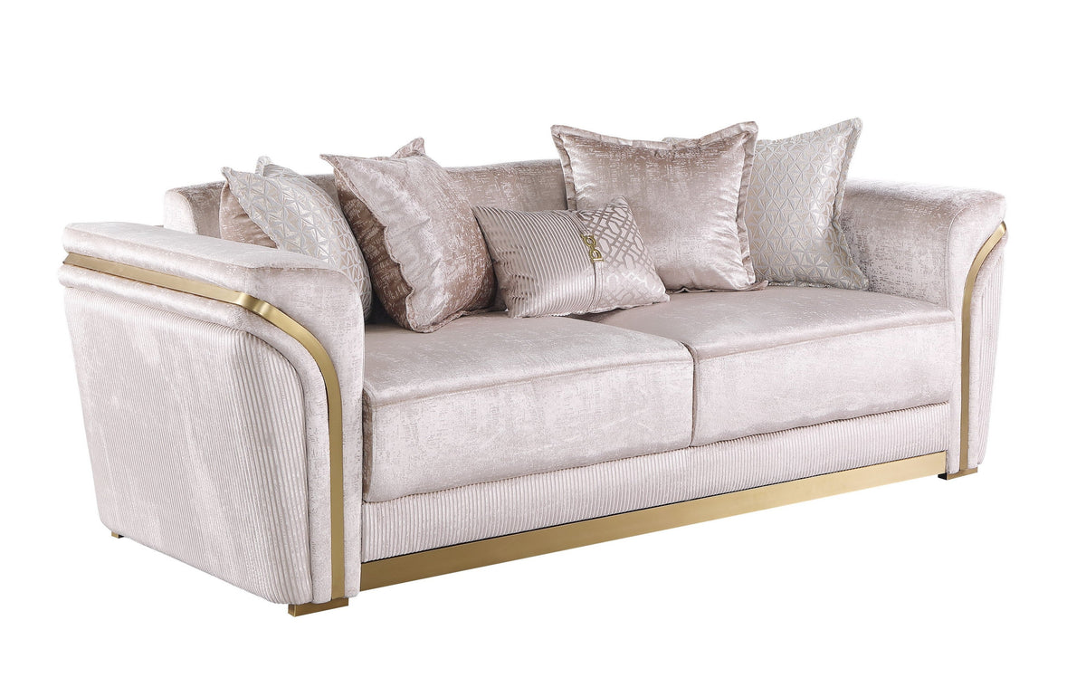 S1005 Torino Living Room Set Champagne