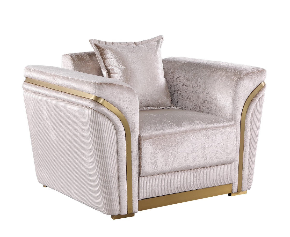 S1005 Torino Living Room Set Champagne