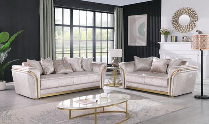 S1005 Torino Living Room Set Champagne