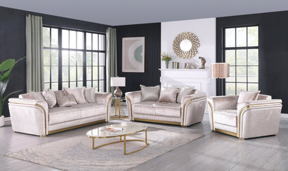 S1005 Torino Living Room Set Champagne