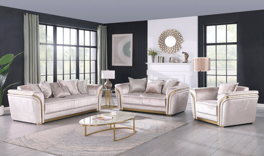 S1005 Torino Living Room Set Champagne