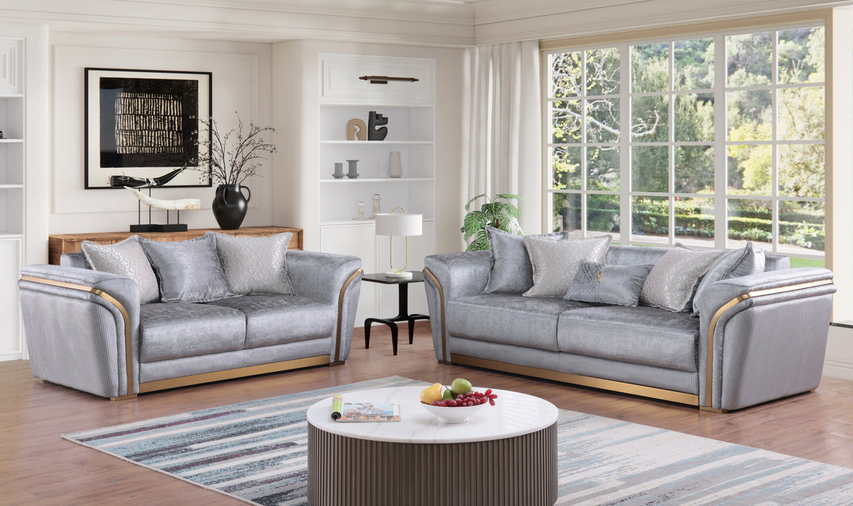 S1005 Torino Living Room Set Grey