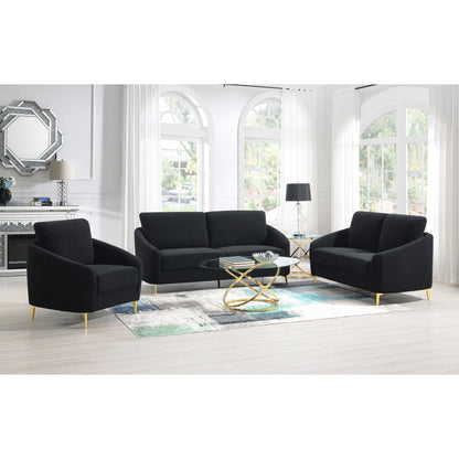 S160 Lila Sofa and Loveseat Set Black