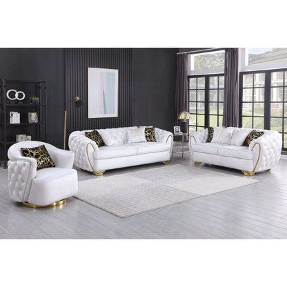 Mila S2004 2-Piece Living Room Set White