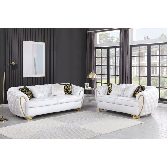 Mila S2004 2-Piece Living Room Set White