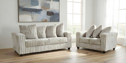 Gia S300 2-Piece Sofa and Loveseat Set Silver