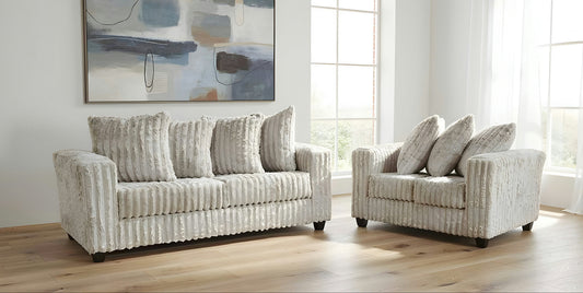 Gia S300 2-Piece Sofa and Loveseat Set Silver