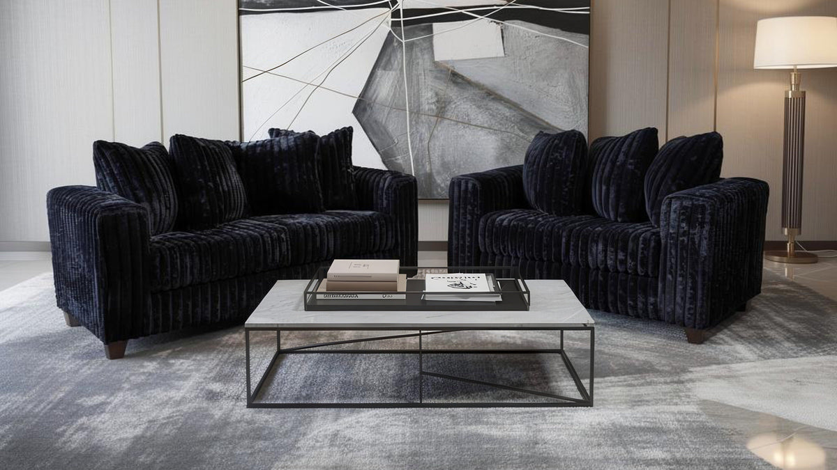 Gia S300 Living Room Set Black