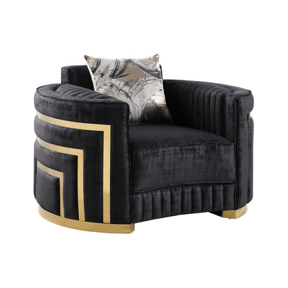 S3300 Minerva 3-Piece Living Room Set Black