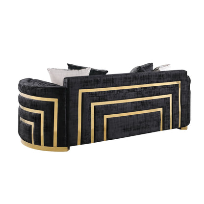 S3300 Minerva 3-Piece Living Room Set Black