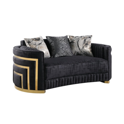S3300 Minerva 3-Piece Living Room Set Black