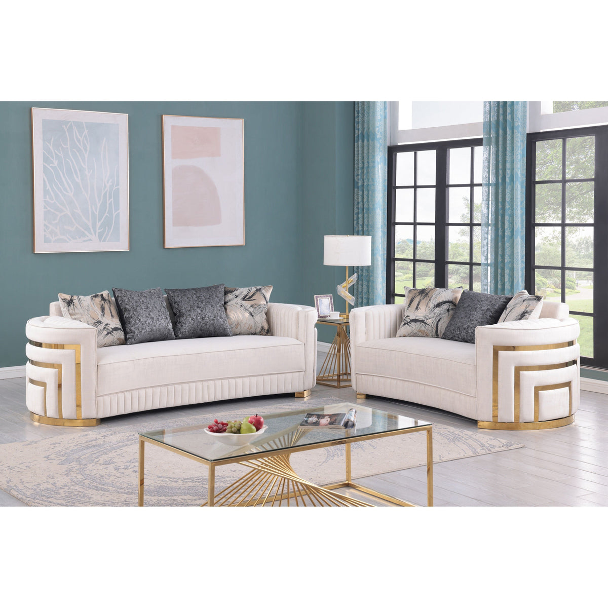 S3300 Minerva 3-Piece Living Room Set Cream