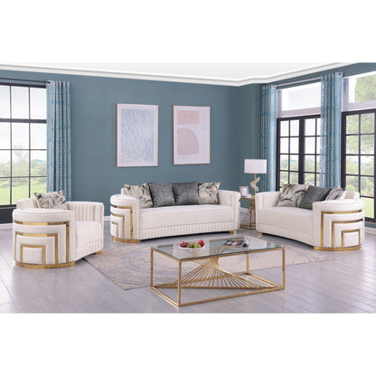 S3300 Minerva 3-Piece Living Room Set Cream