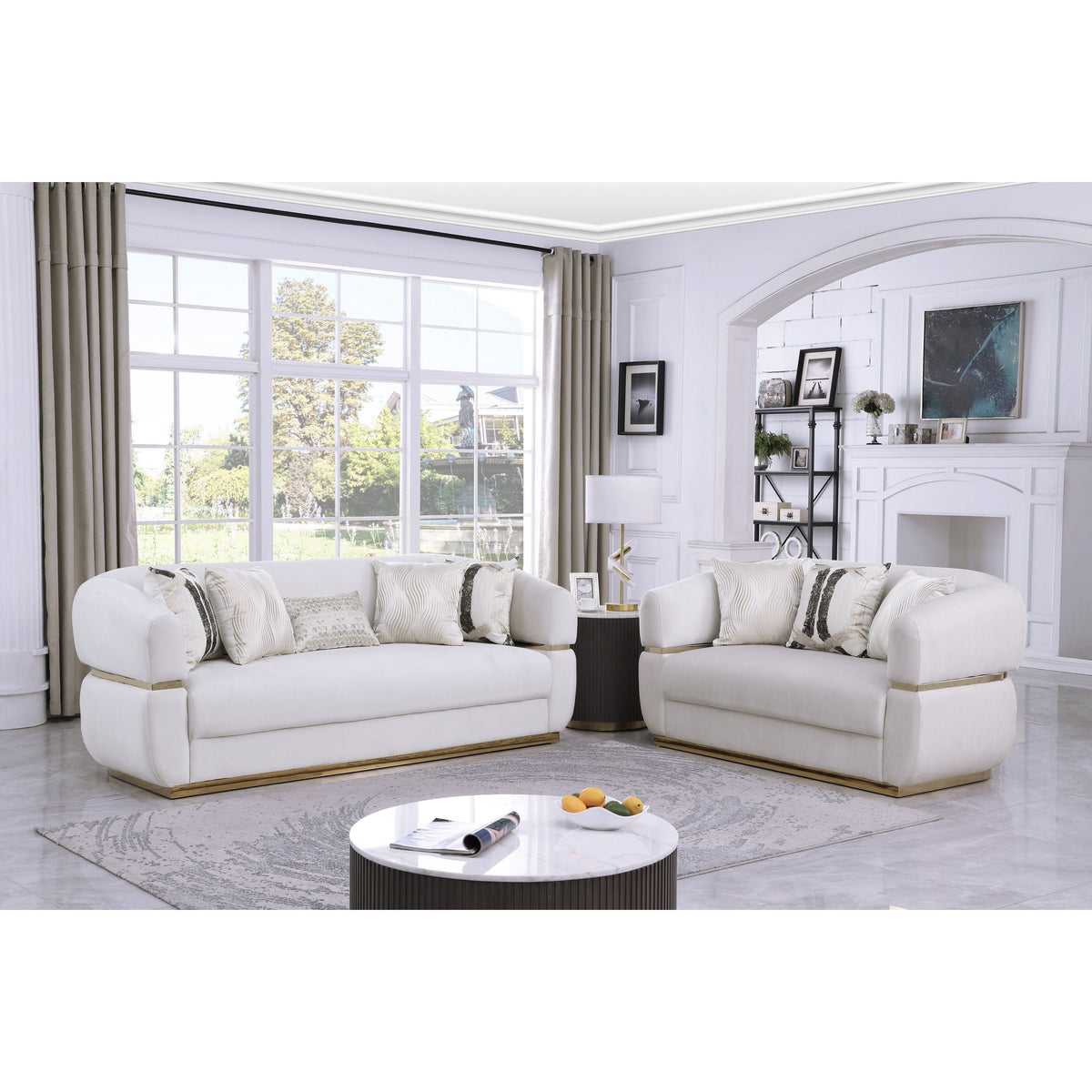 Carmela S3500 Living Room Set Cream