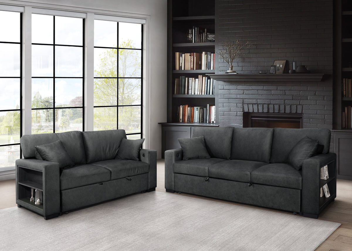 S3690 Bexley Sofa and Loveseat Set Black