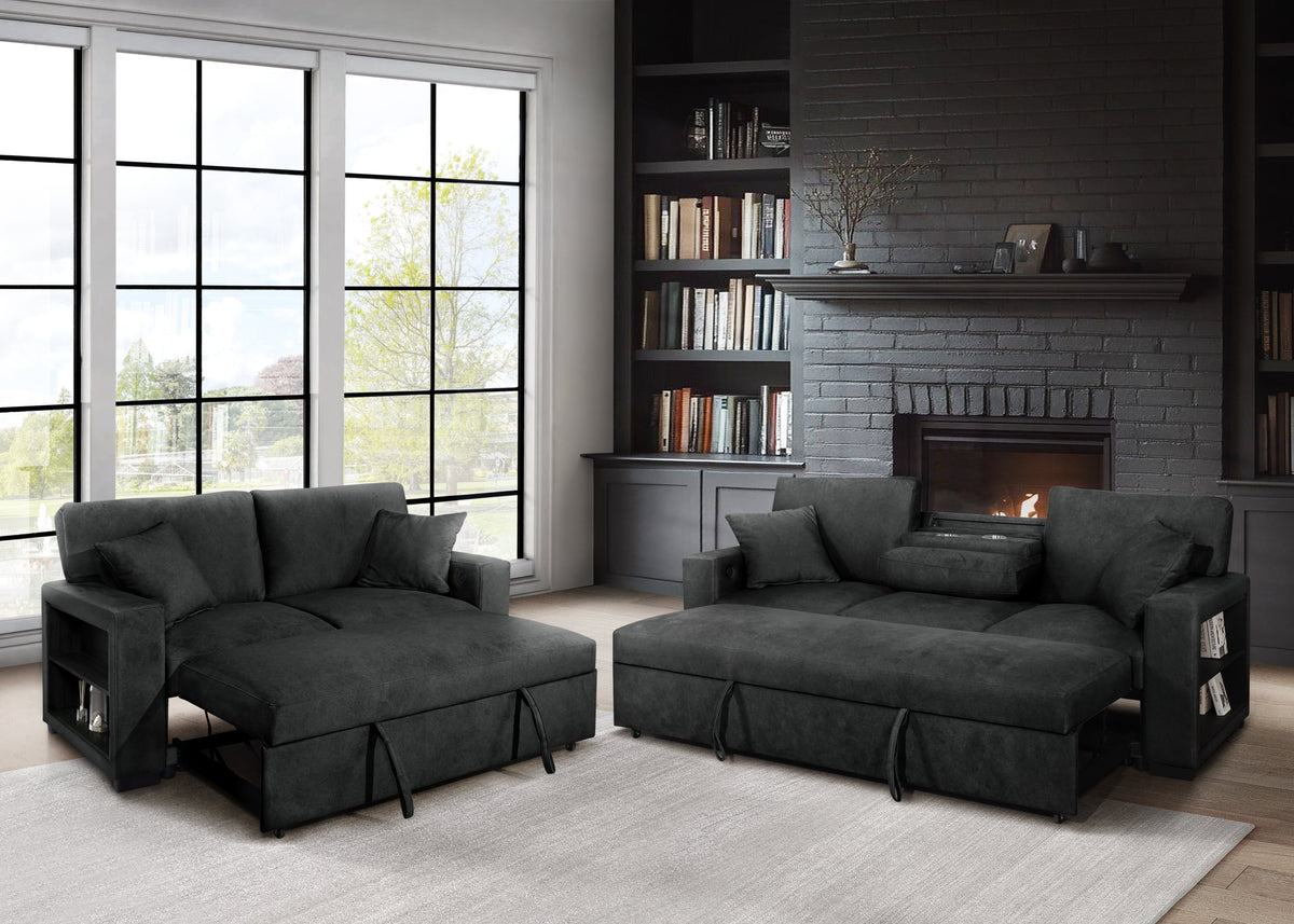 S3690 Bexley Sofa and Loveseat Set Black