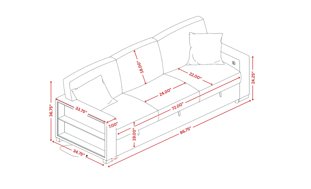 Bexley S3690 Sleeper Sofa Grey