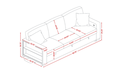Bexley S3690 Sleeper Sofa Grey