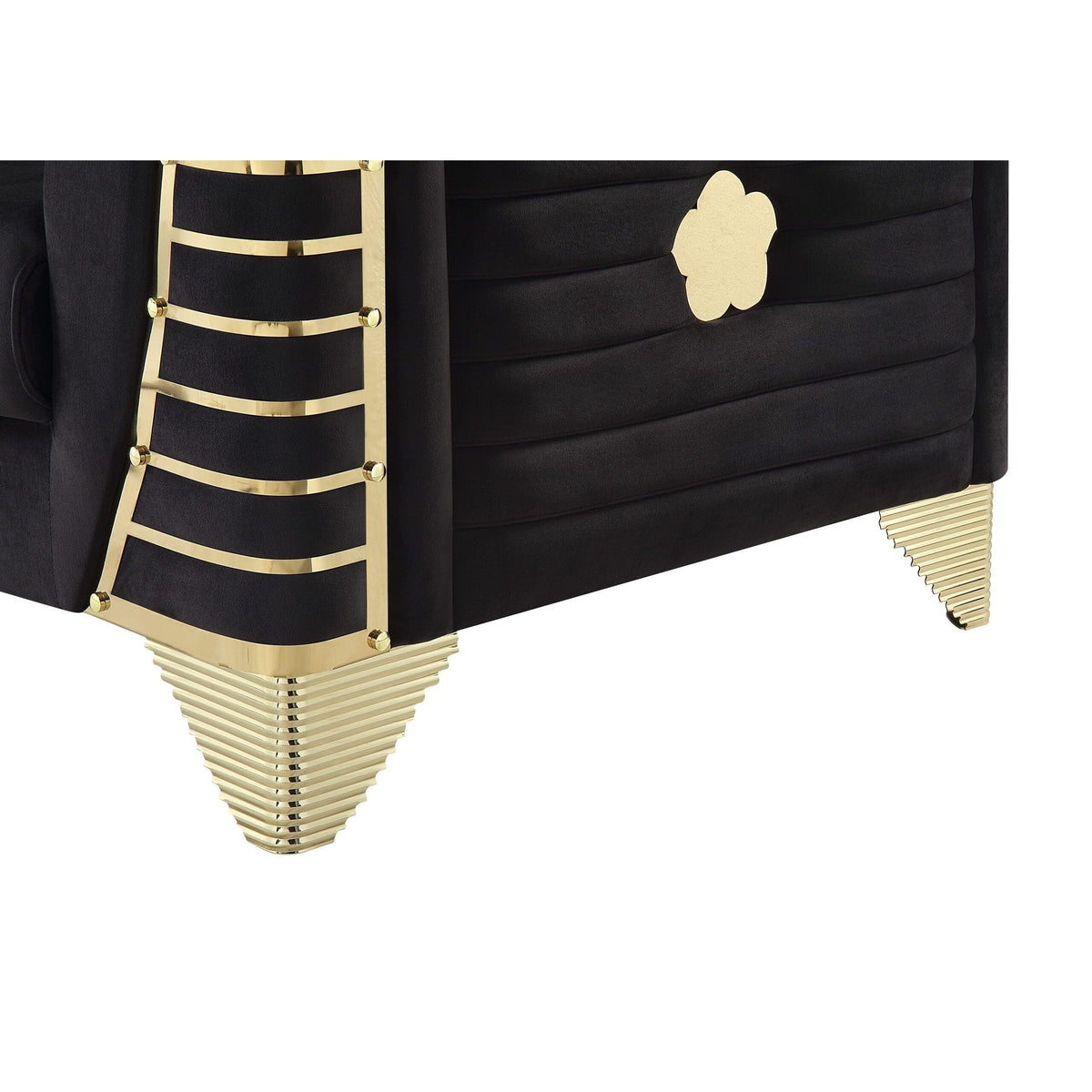 Donovan S4010 Sofa Set Black and Gold