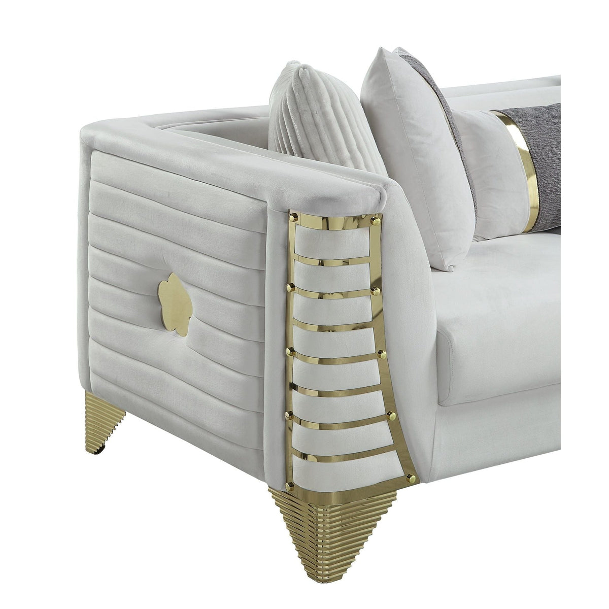 S4010 Donovan Sofa Cream and Gold