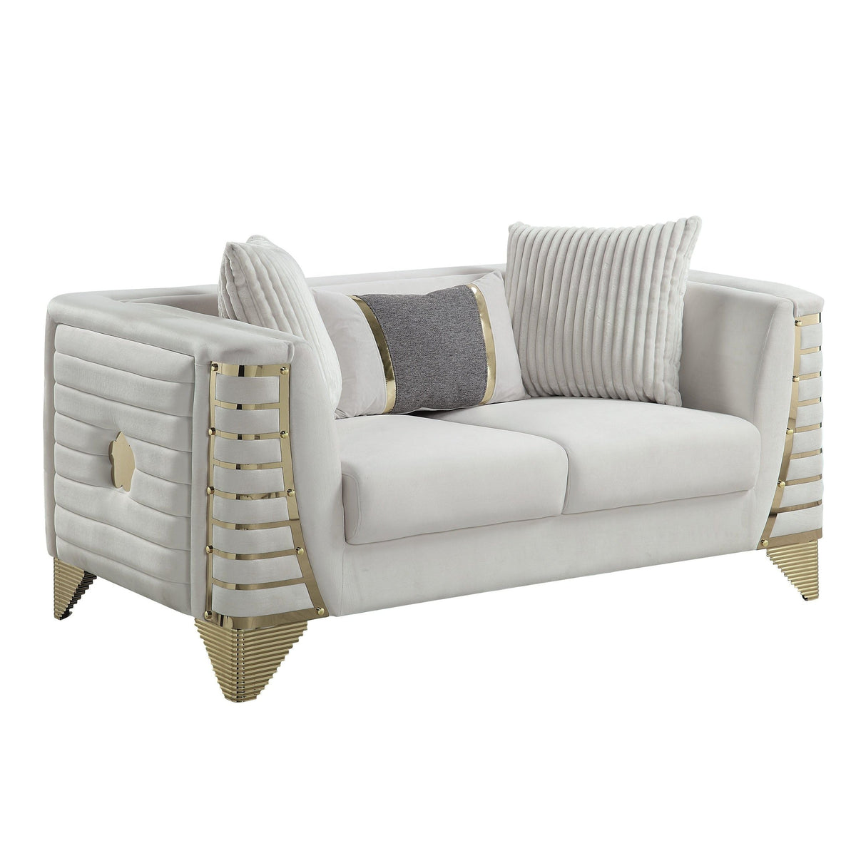 S4010 Donovan Sofa Cream and Gold