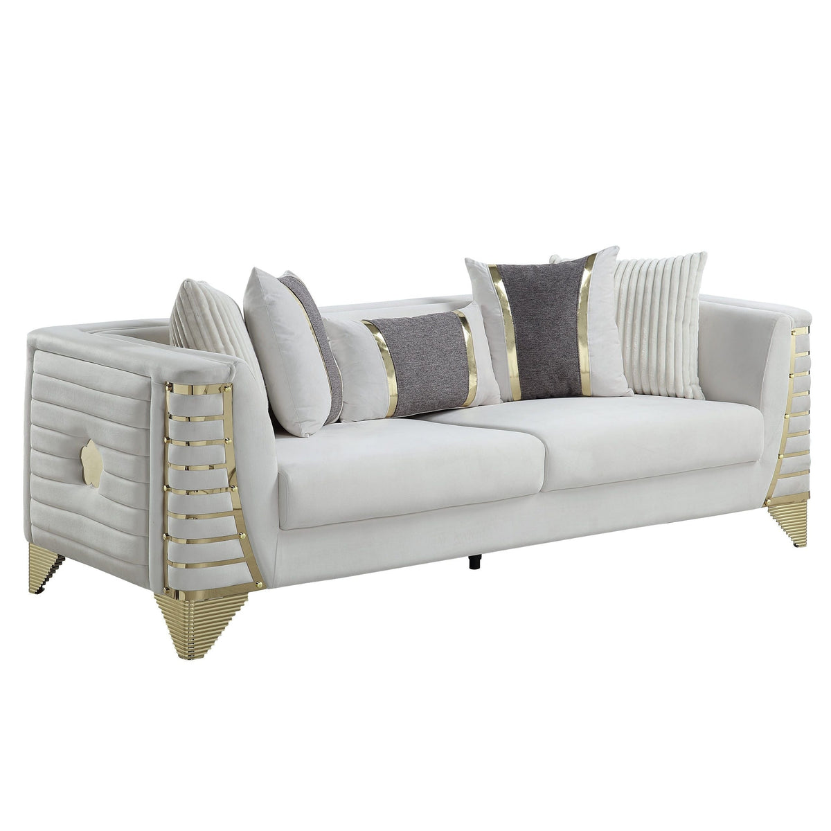 S4010 Donovan Sofa Cream and Gold