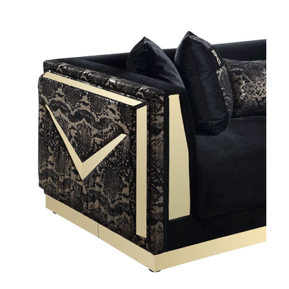 Monaco S4030 Living Room Set Black and Gold