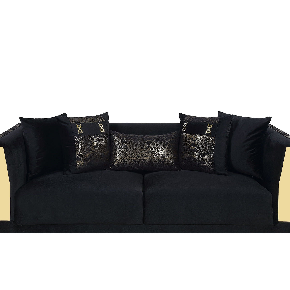 Monaco S4030 Living Room Set Black and Gold