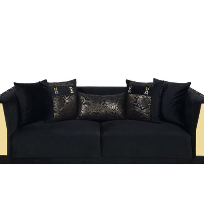 Monaco S4030 Living Room Set Black and Gold
