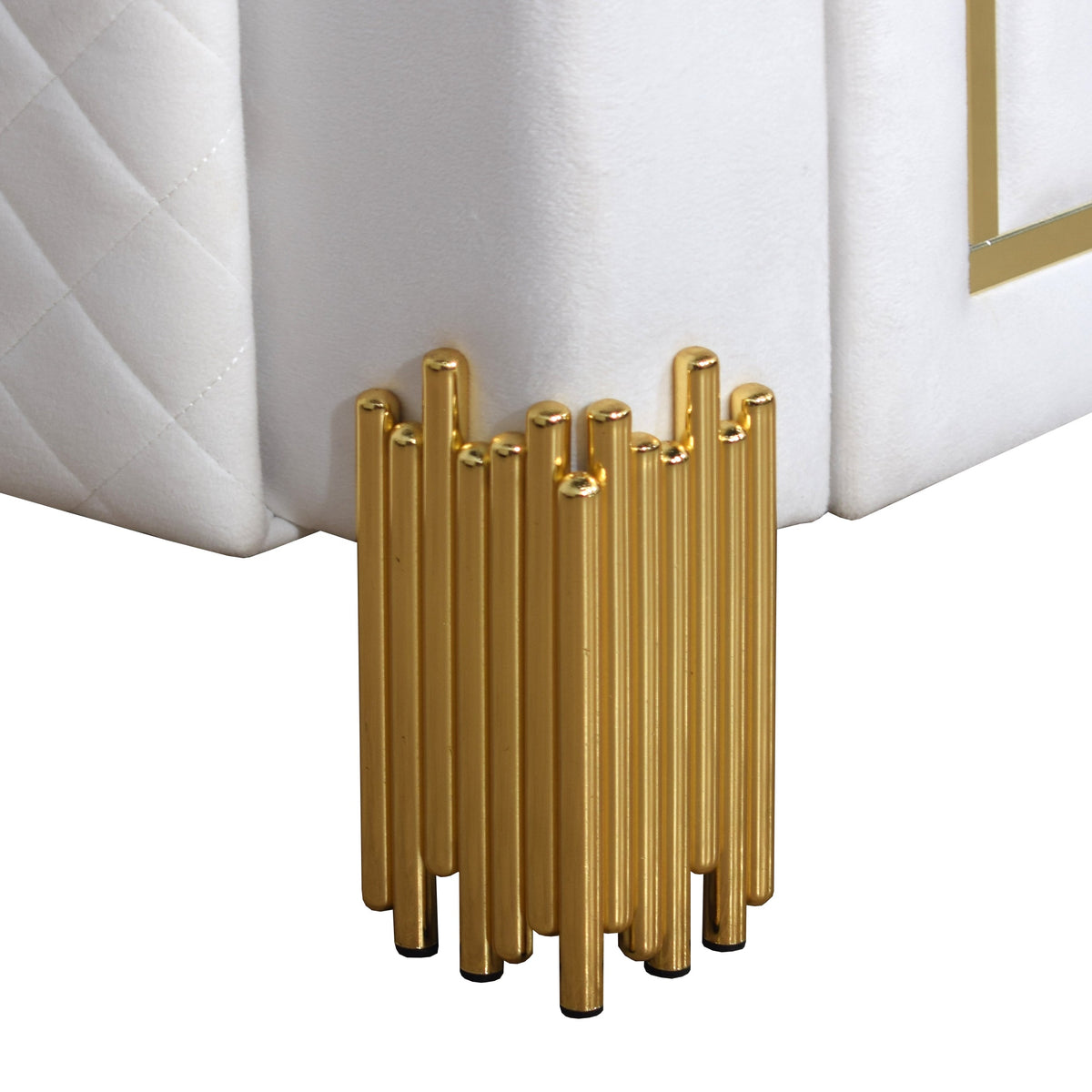 S9060 Glamor Collection Living Room Set White and Gold