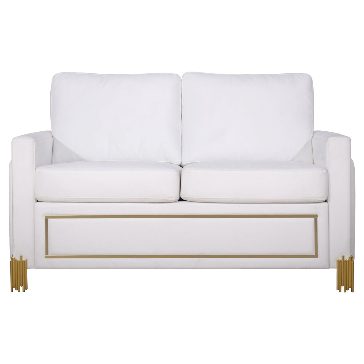 S9060 Glamor Collection Living Room Set White and Gold