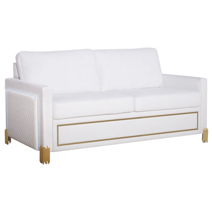 S9060 Glamor Collection Living Room Set White and Gold