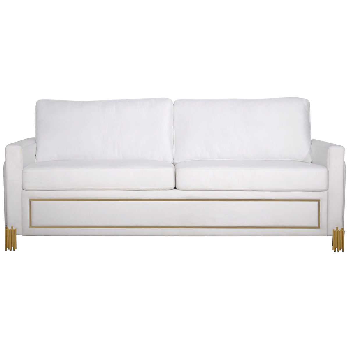 S9060 Glamor Collection Living Room Set White and Gold