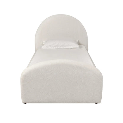 Moon Cream Boucle Twin Bed