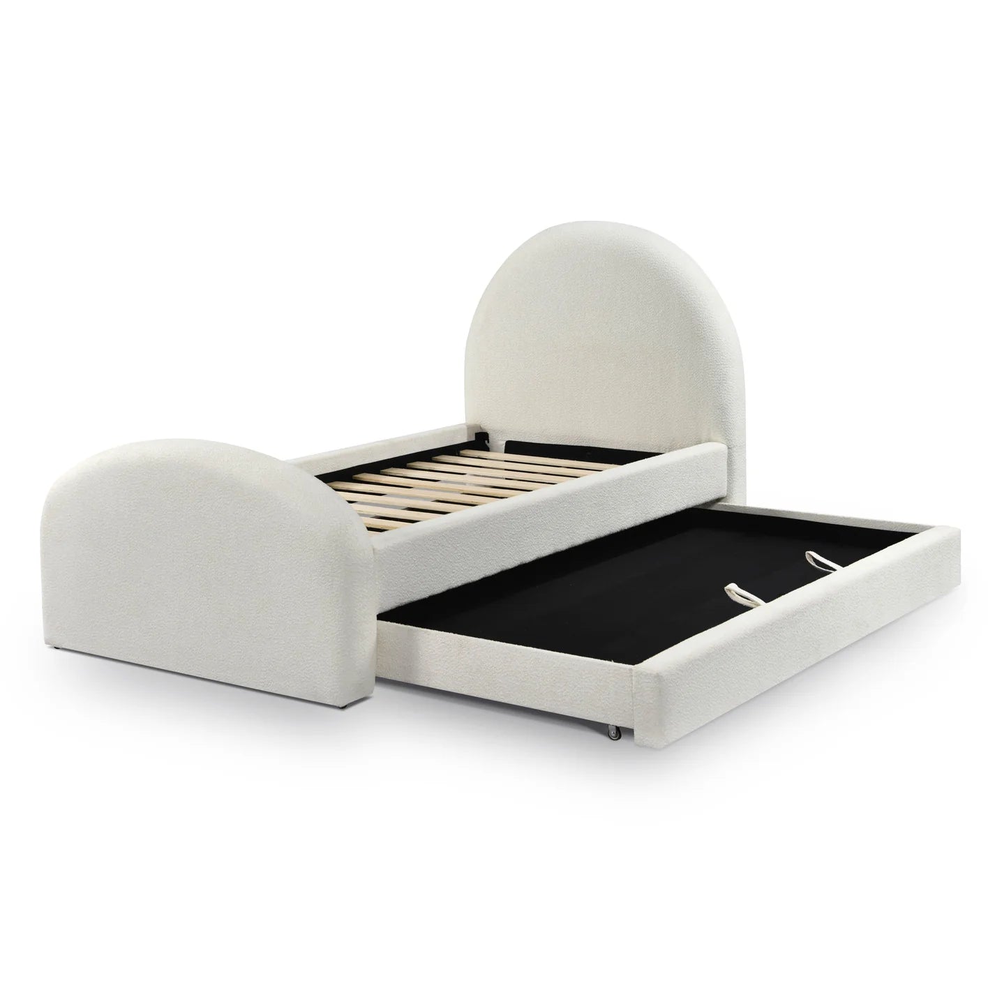 Moon Rose Upcycled Chenille Twin Trundle Bed