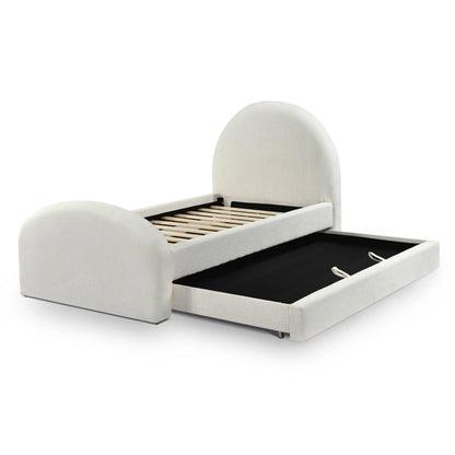 Moon Rose Upcycled Chenille Twin Trundle Bed