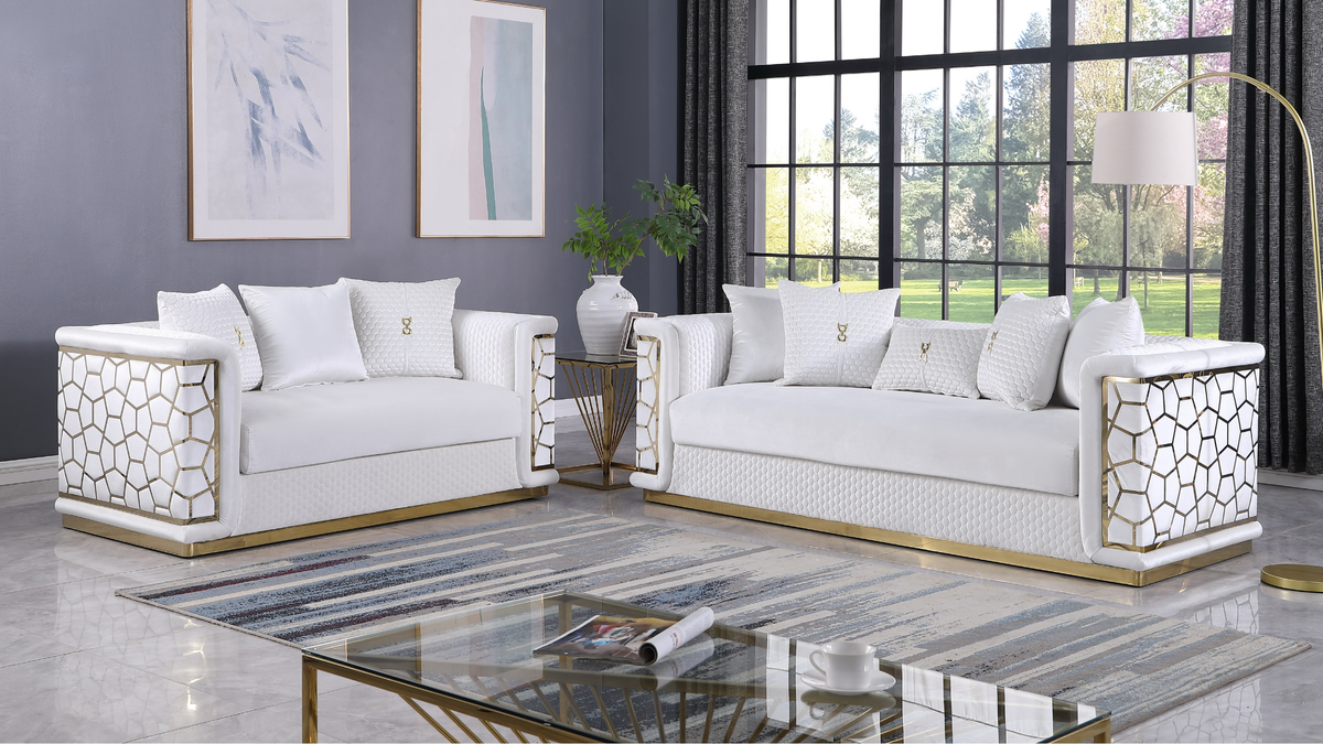 S1015 Stella Living Room Set White
