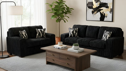 S319 2-Piece Sofa and Loveseat Set Black